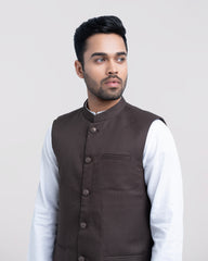 Regular Fit Blended Fabric Formal Waistcoat