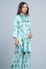Sublimation Printed Shamu Silk Ethnic Kurti