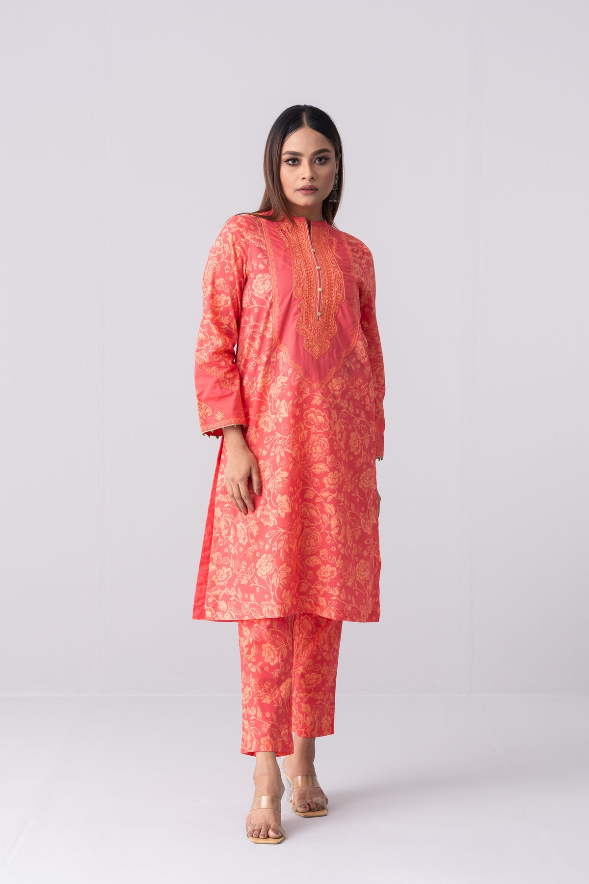 Ready-to-Wear Embroidered Two-Piece Ethnic Set