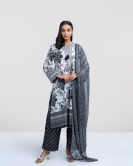 Smart Fit Digital Printed Three-Piece Lawn with Chiffon Dupatta