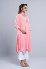 Long-Length Embroidered Smart Fit Ethnic Kurta - One Piece