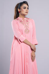 Long-Length Embroidered Smart Fit Ethnic Kurta - One Piece
