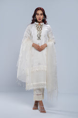 Ready-to-Wear Embroidered Muslin Formal Set - Three-Piece