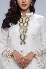 Ready-to-Wear Embroidered Muslin Formal Set - Three-Piece