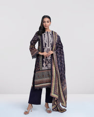 Smart Fit Digital Printed Three-Piece Lawn with Silk Dupatta