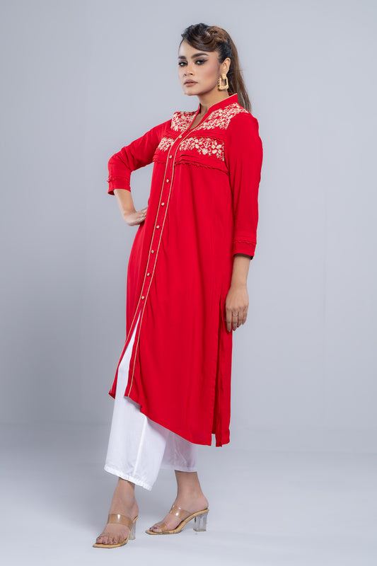Long-Length Ethnic Kurta - One Piece