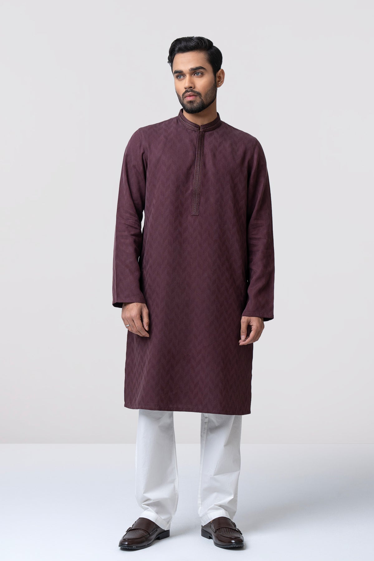 Regular Fit Embroidered Semi-Formal Panjabi