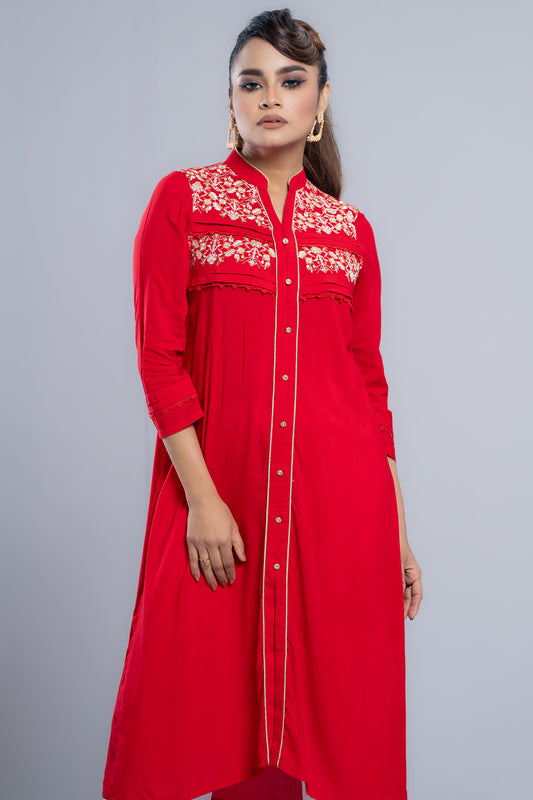Long-Length Ethnic Kurta - One Piece