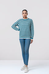 Regular Fit Zigzag-Style Jacquard Sweater