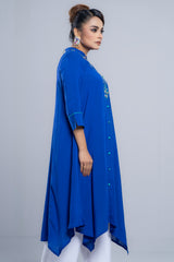 Long-Length Embroidered Smart Fit Ethnic Kurta - One Piece