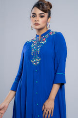 Long-Length Embroidered Smart Fit Ethnic Kurta - One Piece