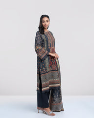 Smart Fit Digital Printed Three-Piece Lawn with Silk Dupatta