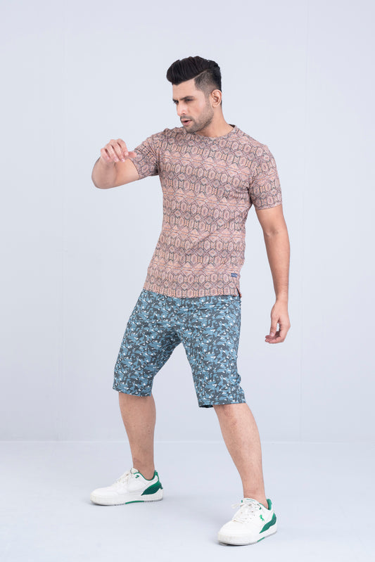 Regular Fit Abstract Printed Shorts