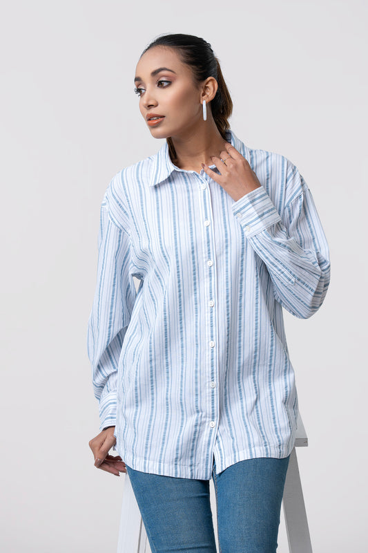 Relaxed Fit Striped Casual Shirt