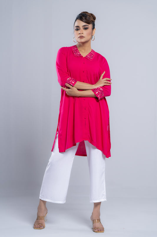 Embroidered Viscose Ethnic Kurti