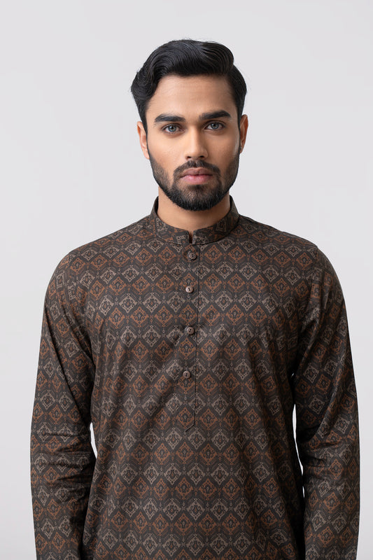 Regular Fit Printed Cotton Panjabi