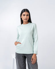 Regular Fit Solid Embroidered Sweatshirt