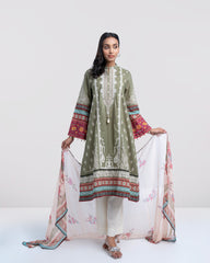 Smart Fit Printed Two-Piece Lawn with Chiffon Dupatta