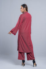 Ready-to-Wear Embroidered Two-Piece Jacquard Ethnic Set with Matching Bottoms