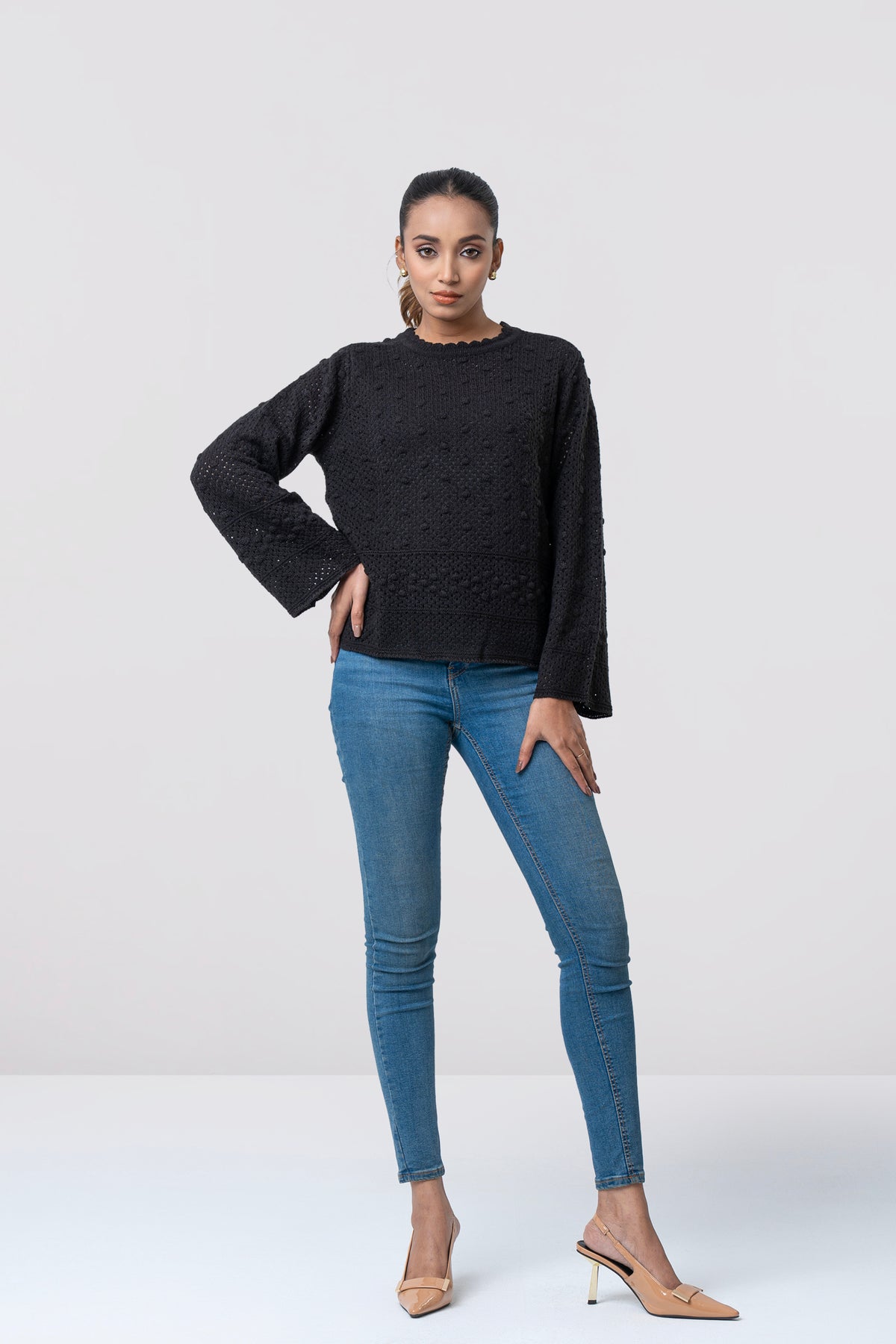 Boxy Fit Jacquard Sweater
