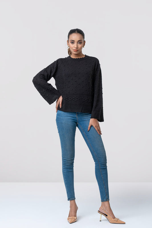Boxy Fit Jacquard Sweater