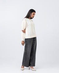 Regular Fit Drop Shoulder Solid Sweater