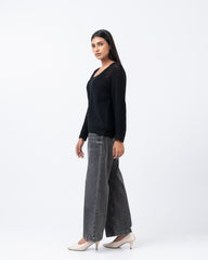 Relaxed Fit Open-Knit Cardigan