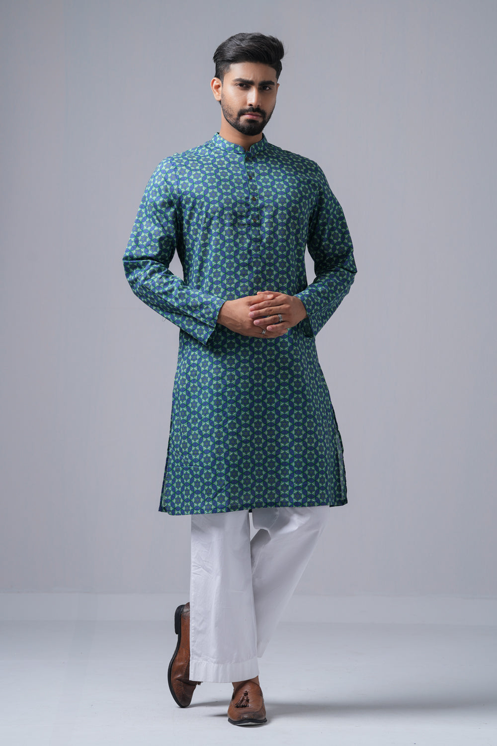Slim Fit Printed Cotton Panjabi