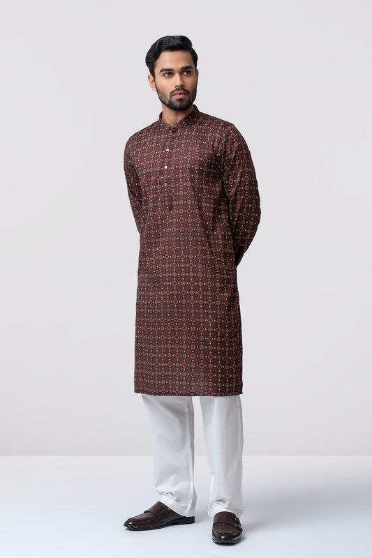 Regular Fit Printed Cotton Panjabi
