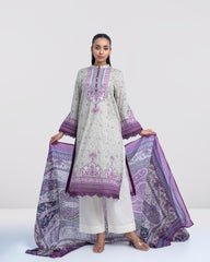 Smart Fit Digital Printed Two-Piece Lawn with Silk Dupatta