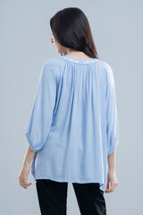 Relaxed Fit Embroidered Viscose Fashion Top