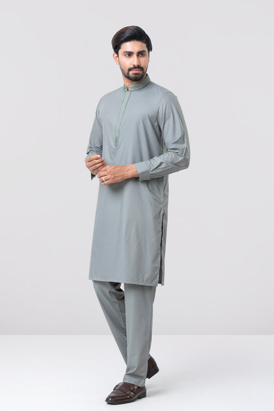 Regular Fit Embroidered Viscose Ethnic Kurta Set