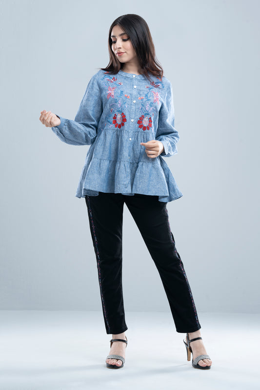 Relaxed Fit Embroidered Casual Shirt