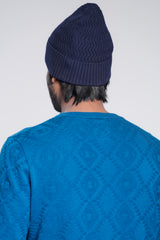 Jacquard knitted Hat with Ribbed Trims