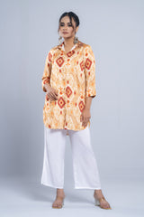 Sublimation Printed Shamu Silk Ethnic Kurti