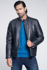 Quilted Biker-Style Jacket