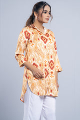 Sublimation Printed Shamu Silk Ethnic Kurti