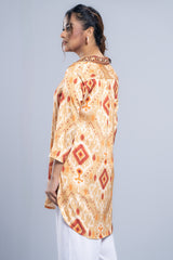 Sublimation Printed Shamu Silk Ethnic Kurti