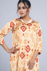 Sublimation Printed Shamu Silk Ethnic Kurti