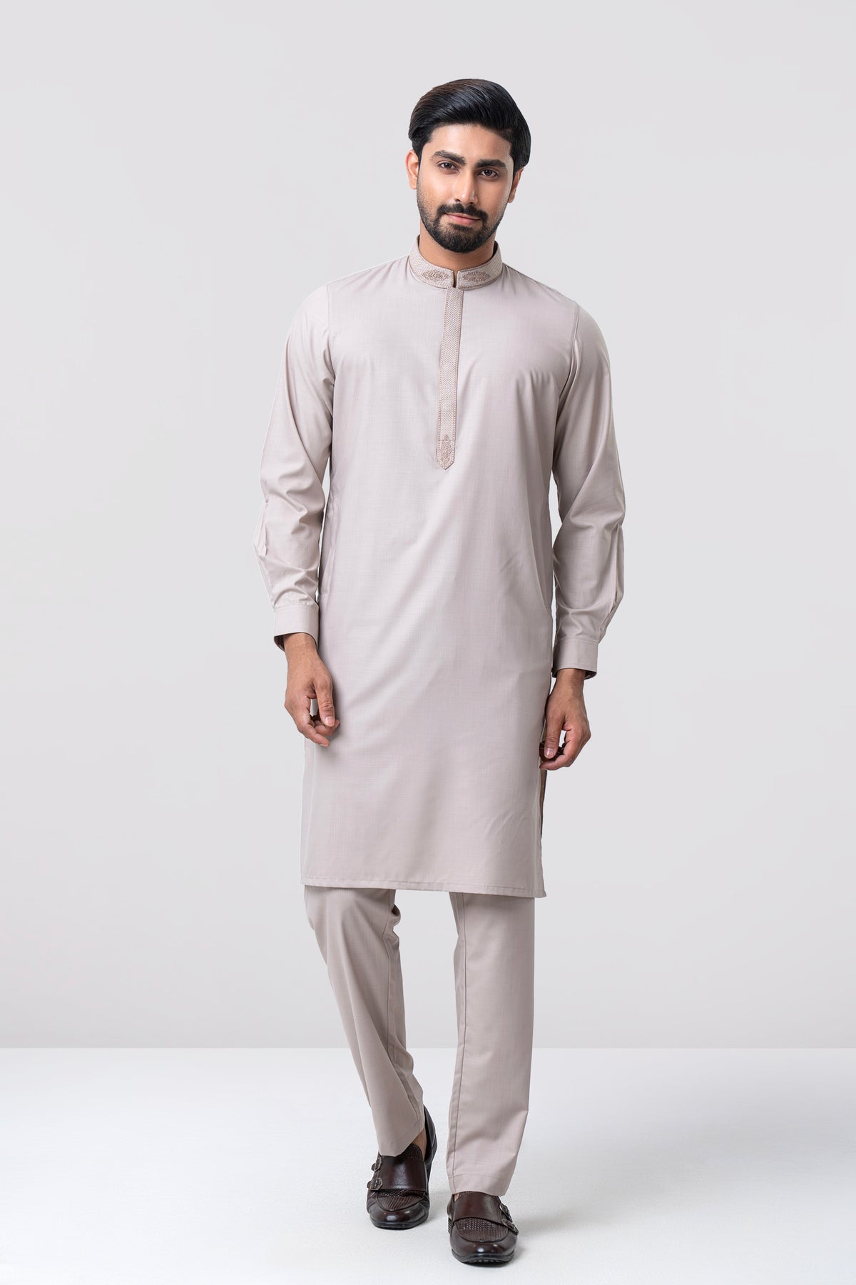 Regular Fit Embroidered Viscose Ethnic Kurta Set