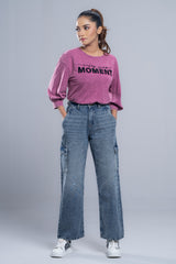Dirty Wash Wide-Leg Denim