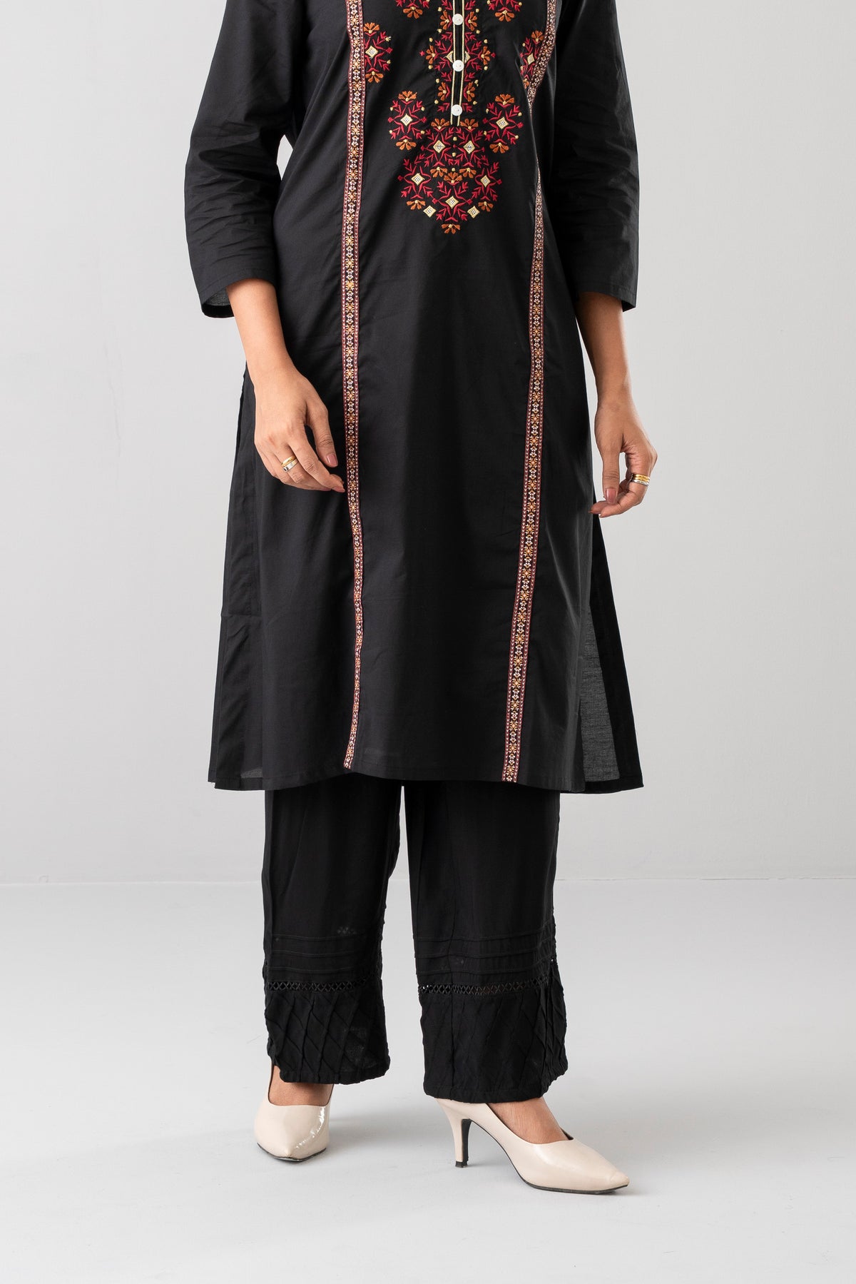 Smart Fit Pintuck-Detailed Palazzo - Mystika