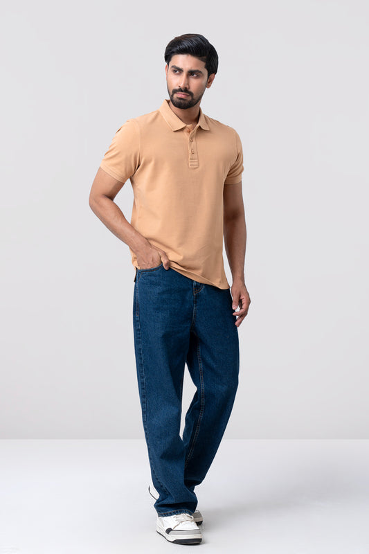 Relaxed Fit Solid Polo Shirt