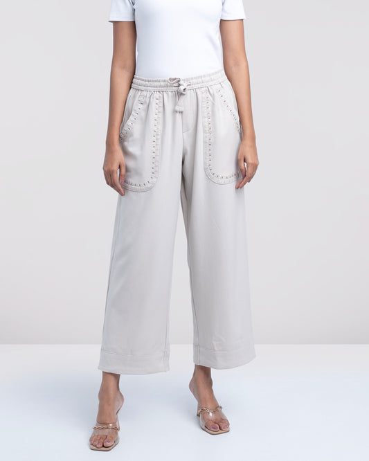 Regular Fit Embroidered Pants - Mystika