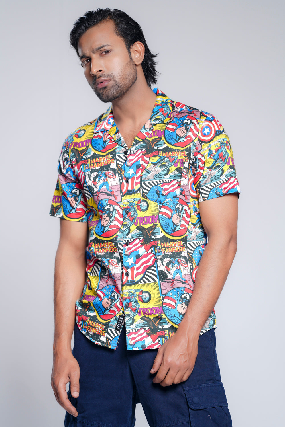 'Captain America'-themed Printed Casual Shirt - Marvel