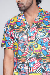 'Captain America'-themed Printed Casual Shirt - Marvel