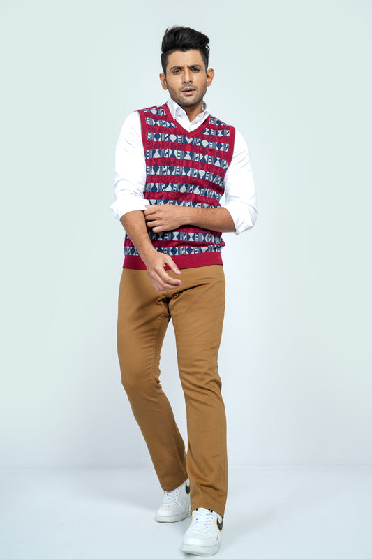 Geo Jacquard Sweater Vest