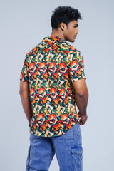 Regular Fit Printed Casual Shirt with Lapel Collar
