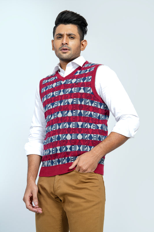 Geo Jacquard Sweater Vest