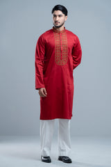 Regular Fit Embroidered Semi-Formal Panjabi